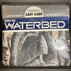 Vtg Sealed Performance By Springs Queen Waterbed Sheet Set In Forever Free Print